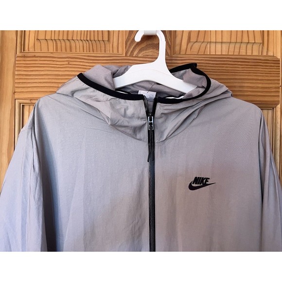 Nike Tech Woven Windbreaker Full Zip Gray Jacket Men's Size XL DQ4340-016 - Picture 2 of 10